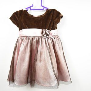 Brown and soft pink party dress